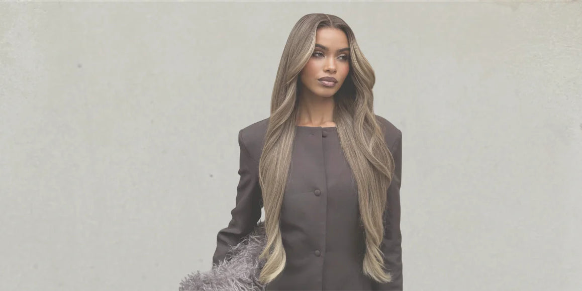 a black women wear our glueless wigs human hair with confident smile