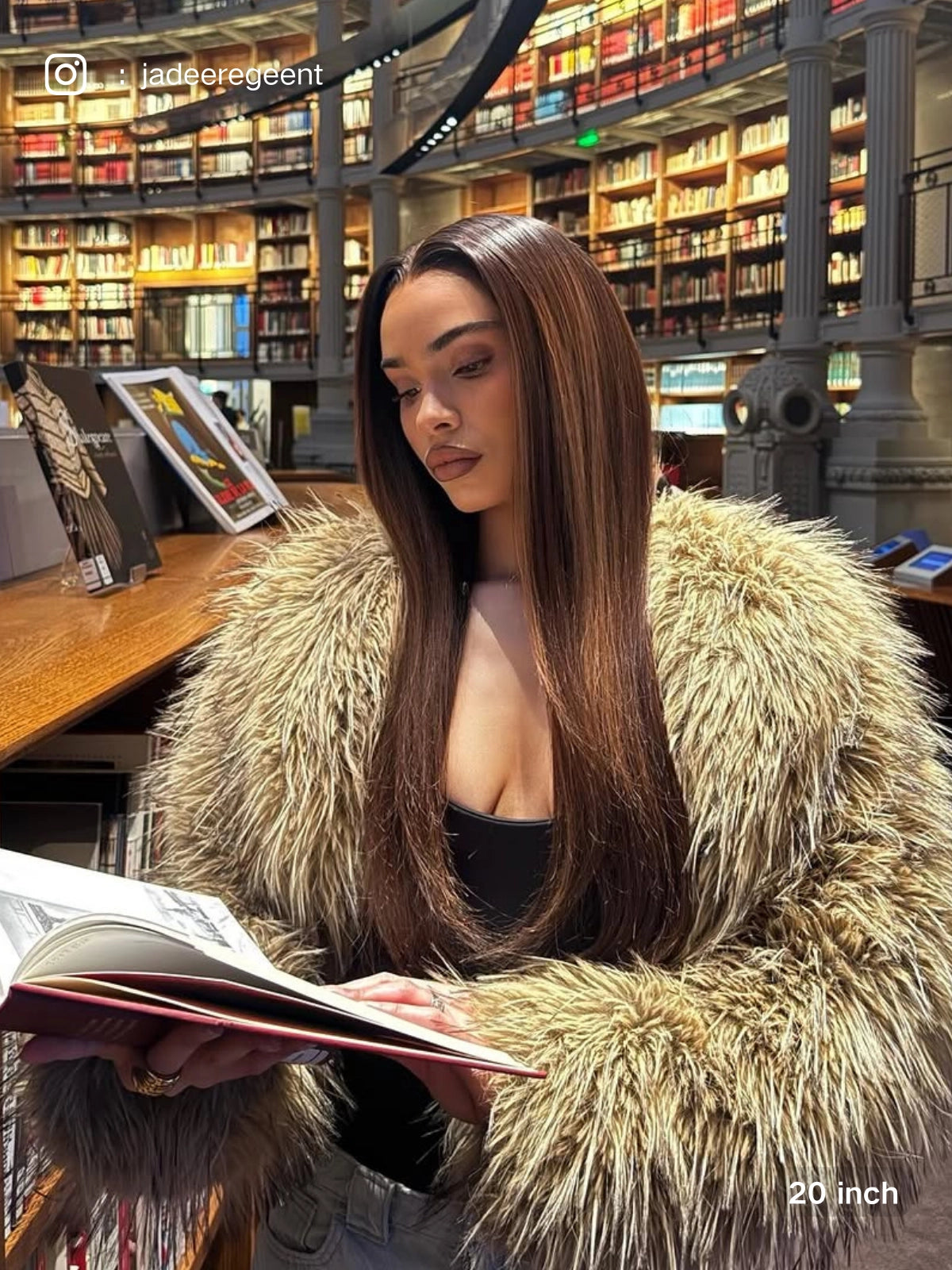 Georgia middle part lace wig in chocolate brown loose waves