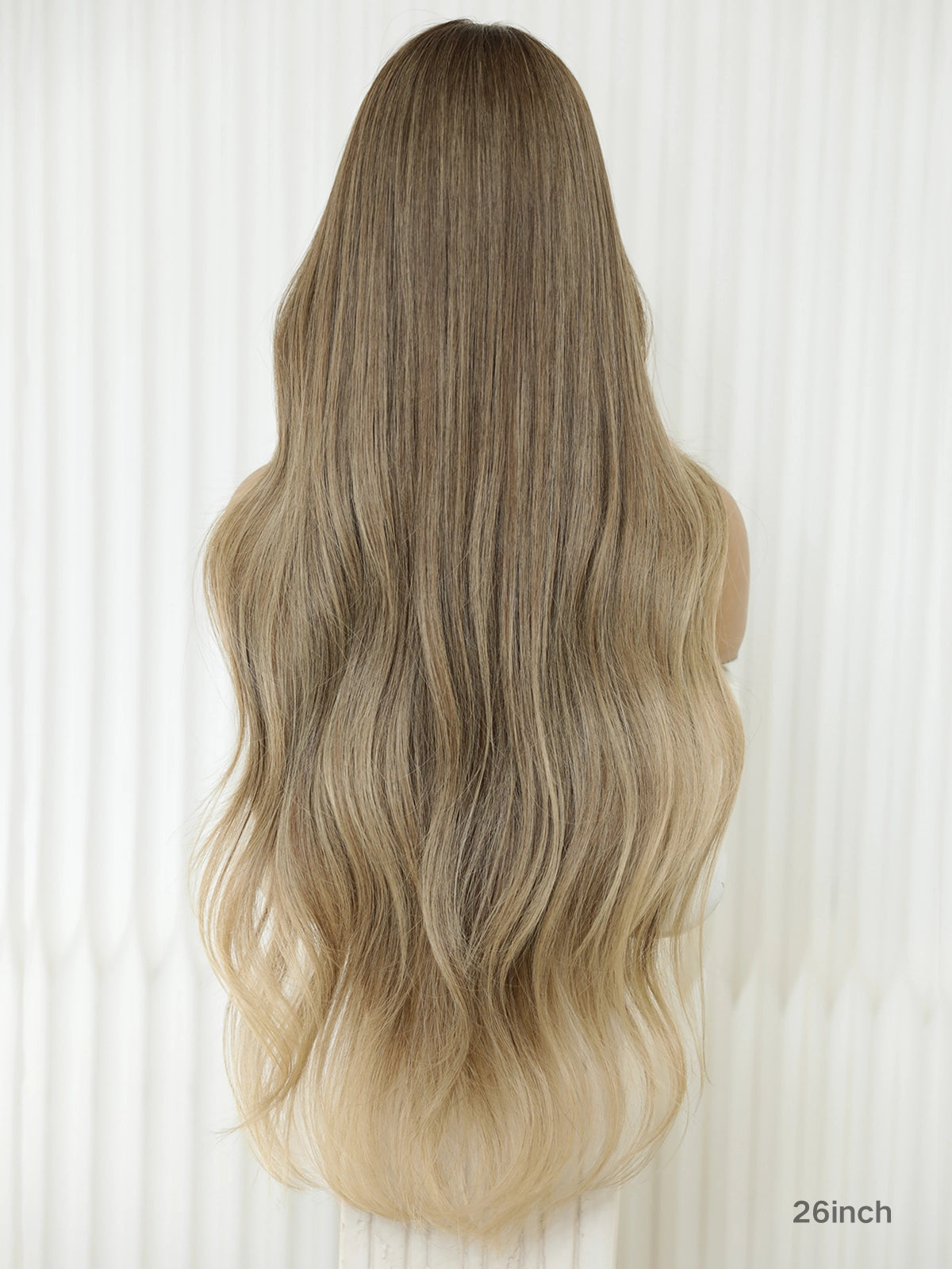 Brown wig with blonde highlights for everyday wear