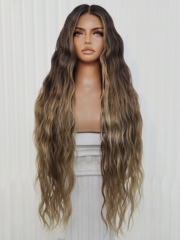 Brown ombre wig with natural sun-kissed highlights