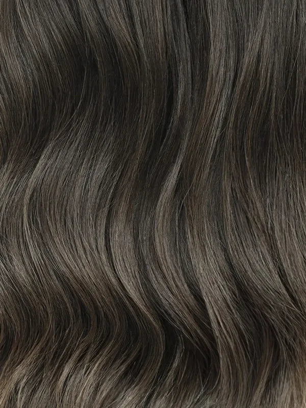Brown wavy wig with natural layered texture