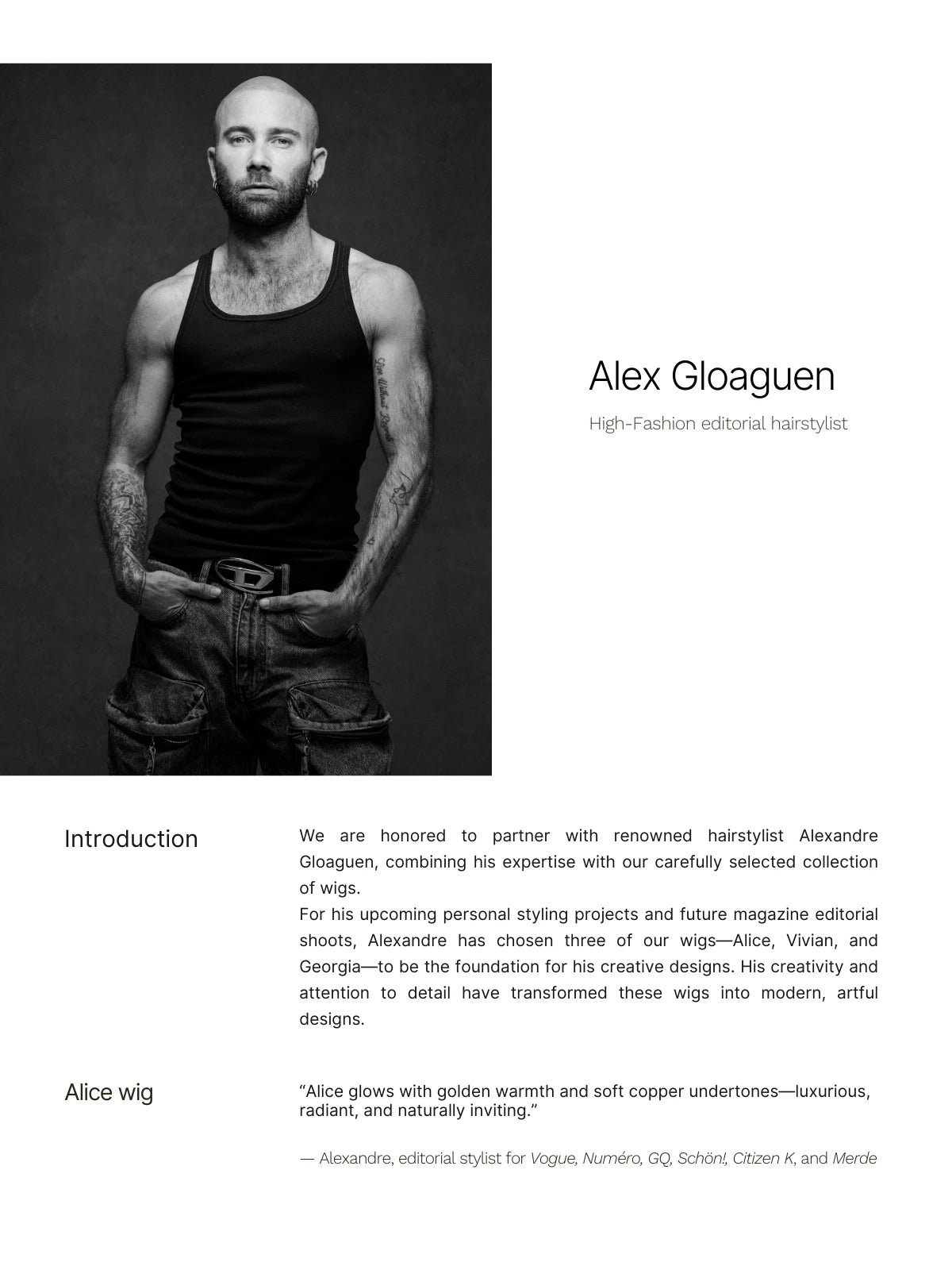 Alice blonde wig review from hairstylist Alex Gloaguen