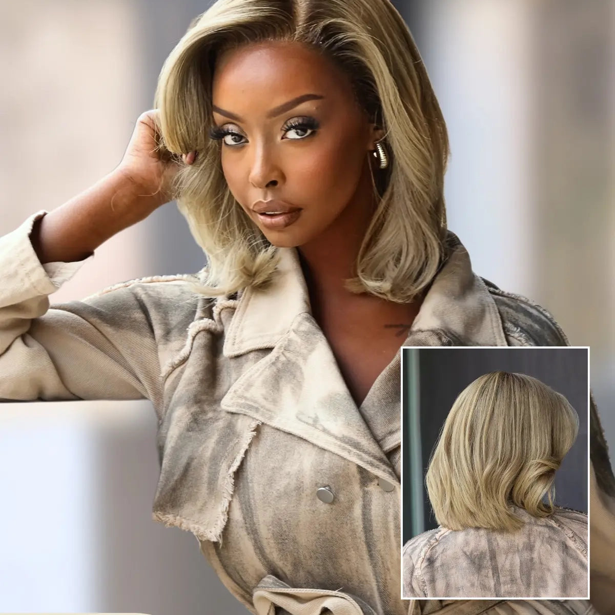 Peace Blonde Bob Wig | Short Bob with Bangs | Hairvivi