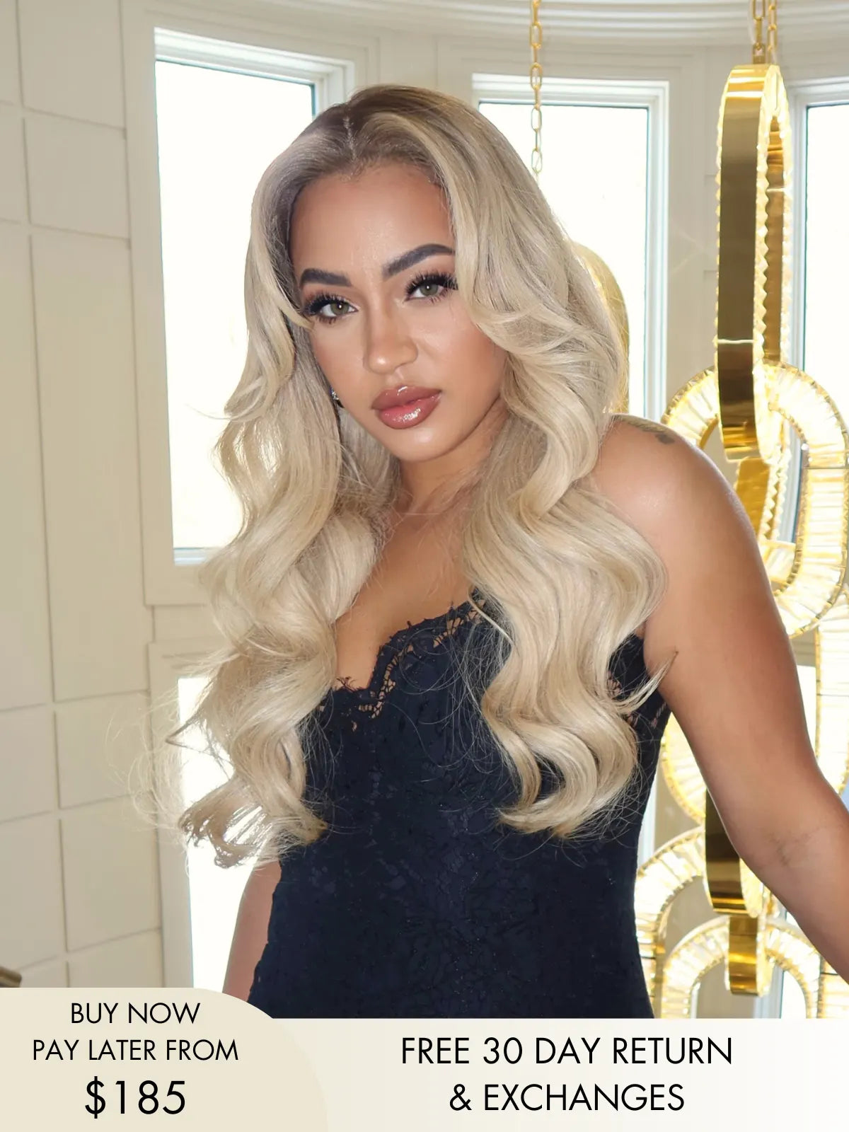 blonde hair wigs with bangs