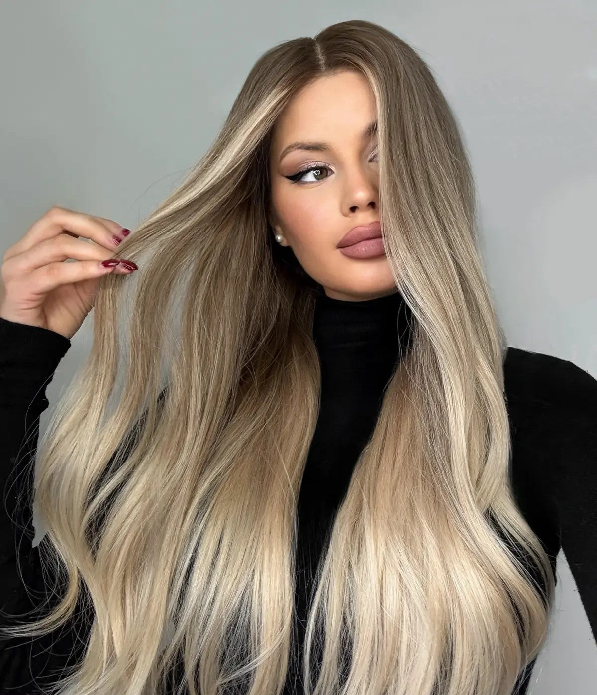 613 human hair wig in beige blonde shade