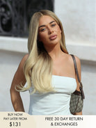 Vivian blonde human hair wig with natural beige tone