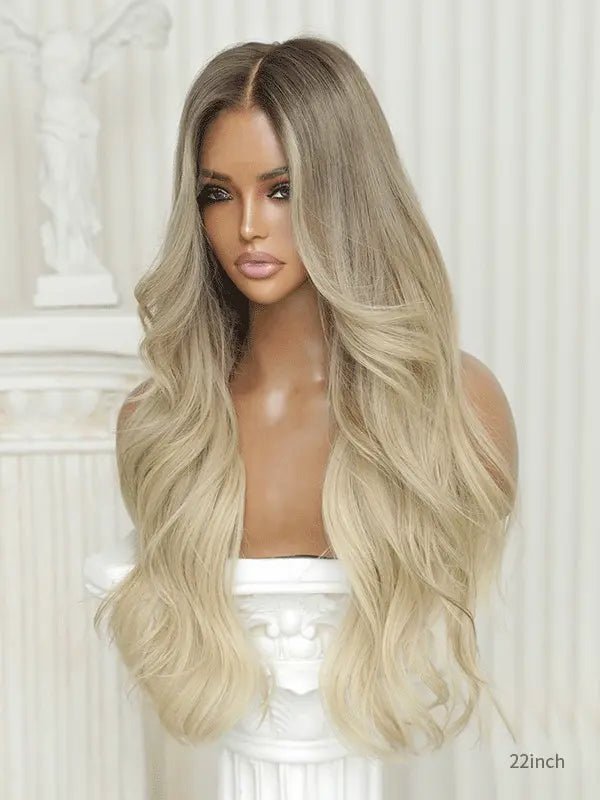 613 wig with voluminous curls and ombre highlights