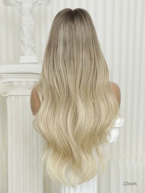 Blonde braided wig styling option with glueless cap