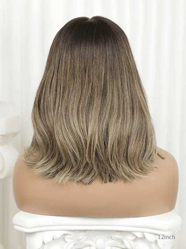 Elegant bob style wigs with bangs and sleek finish