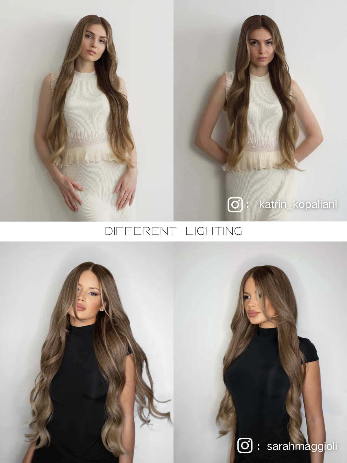 Brown wig with blonde highlights for everyday wear