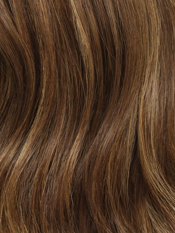 Red brown wig with warm light-catching highlights