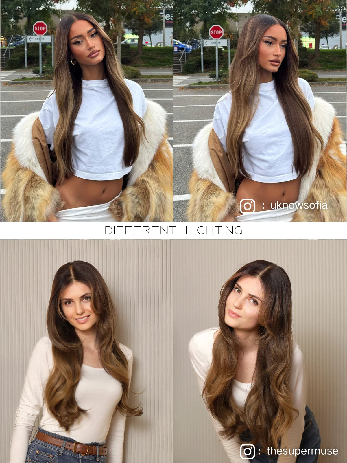 Brown wig blonde highlights for dimensional look