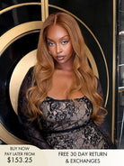 Long copper wig with natural shine and 180% density