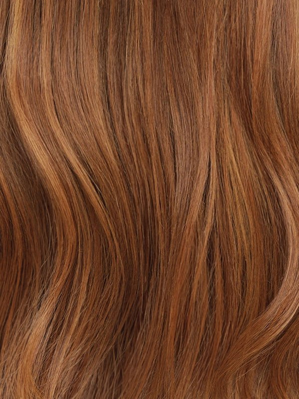 Long hair wig with rich copper tone and volume