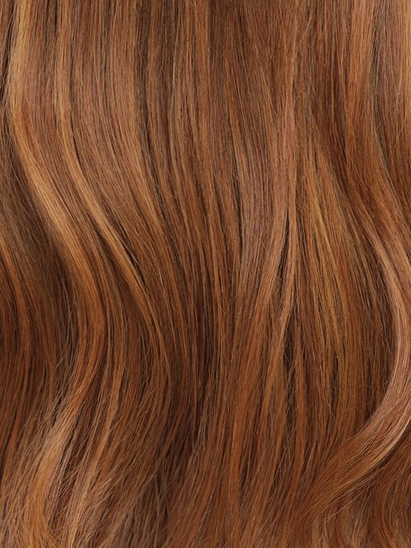 Long hair wig with rich copper tone and volume