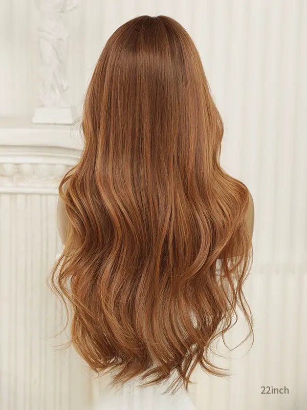 High-quality human hair copper wig with soft waves