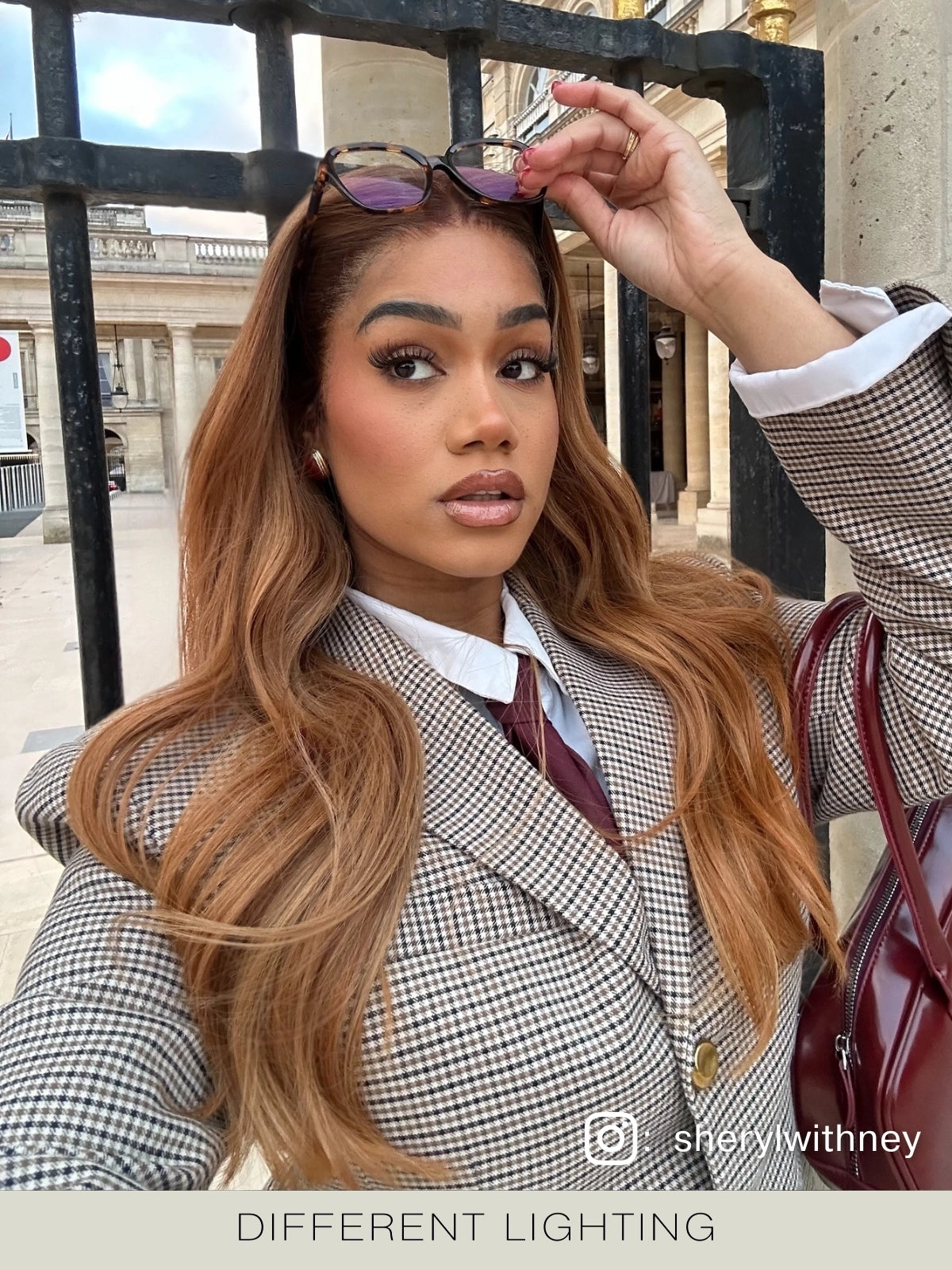 Stylish copper brown wig inspired by celebrities