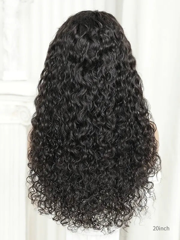 Easy to maintain human hair curly wig with oil serum shine