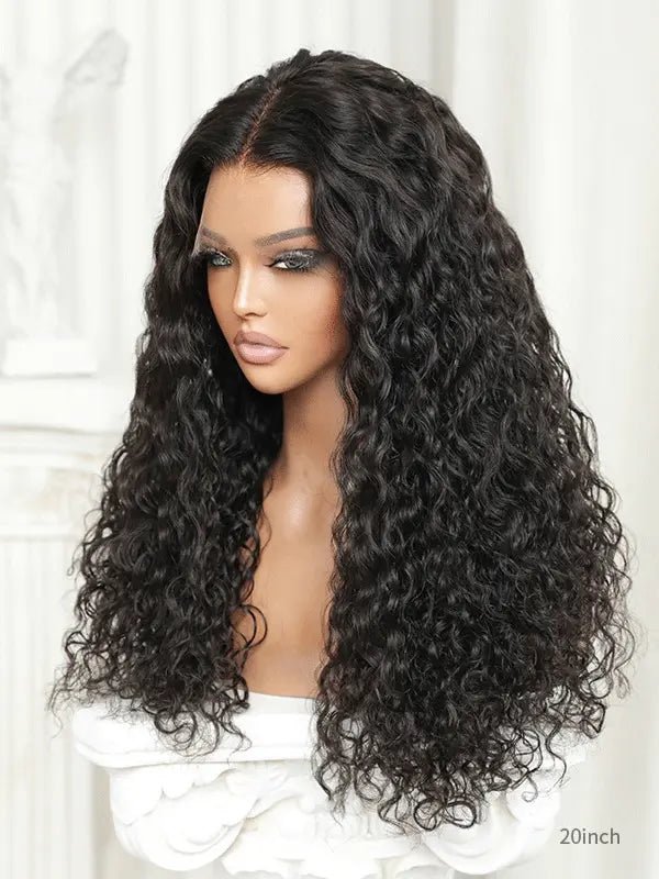 HD lace curly hair wig with fake scalp and realistic look