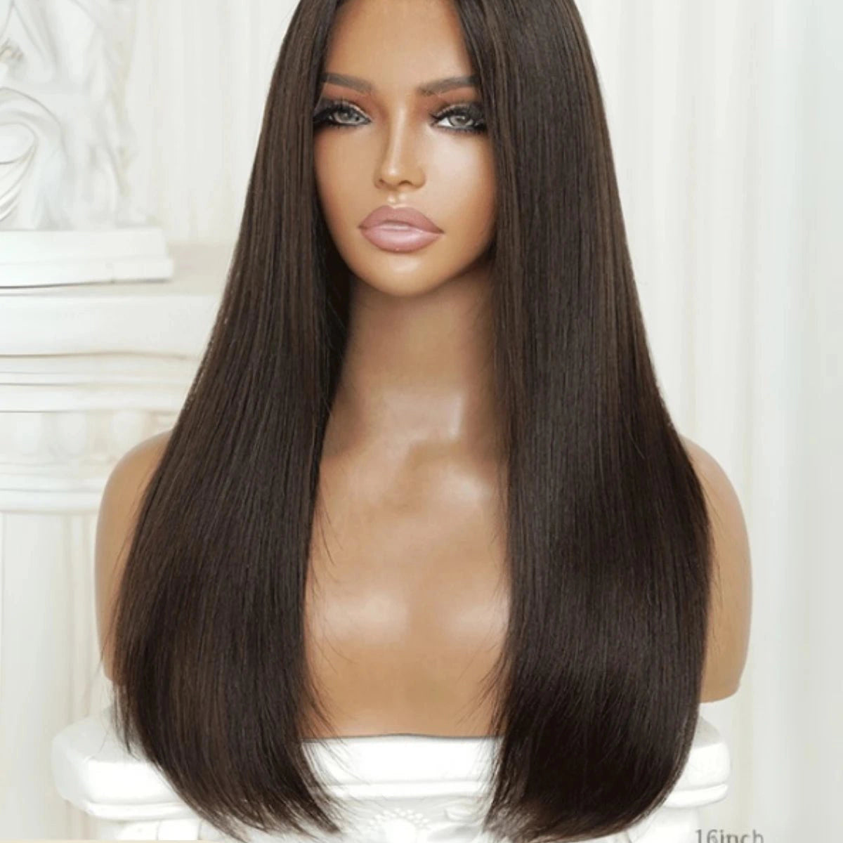 Viola Dark Brown Wig | Long Straight Brunette Hair | Hairvivi
