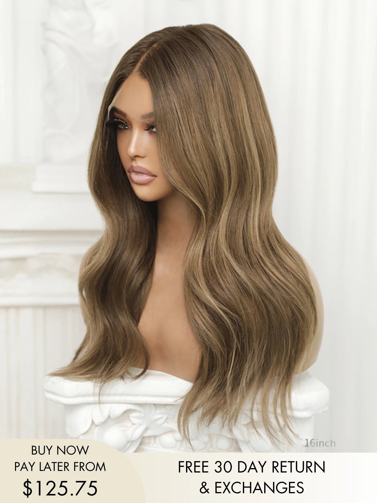 Chloe wavy brown wigs with mocha balayage highlights
