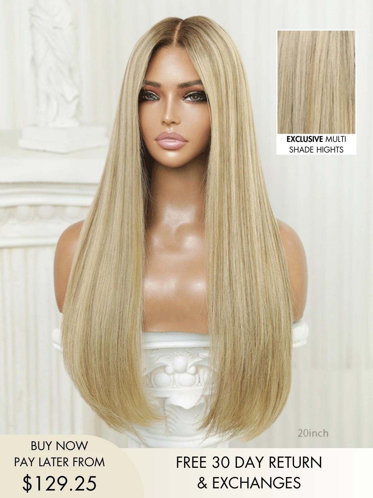 Charlotte blonde highlight wig with honey balayage tones