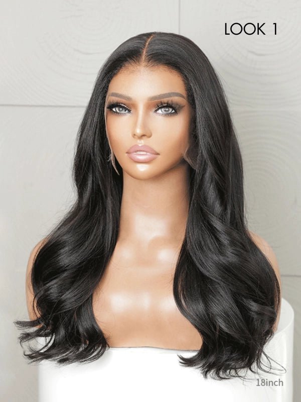 Light yaki human hair wig for black women, glueless design