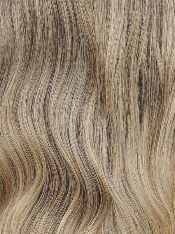 Dark blonde wig with dimensional bronde tones