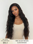 Ciara deep wave wig with natural lace front and pre-plucked hairline