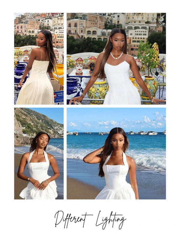 Brown hair bangs wig with sun-kissed balayage