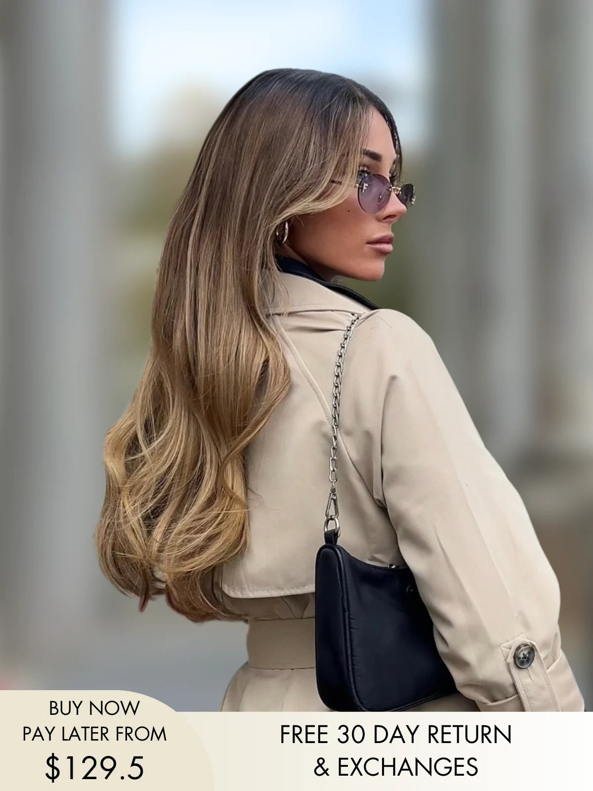 Catherine brown balayage ombre wig with bangs