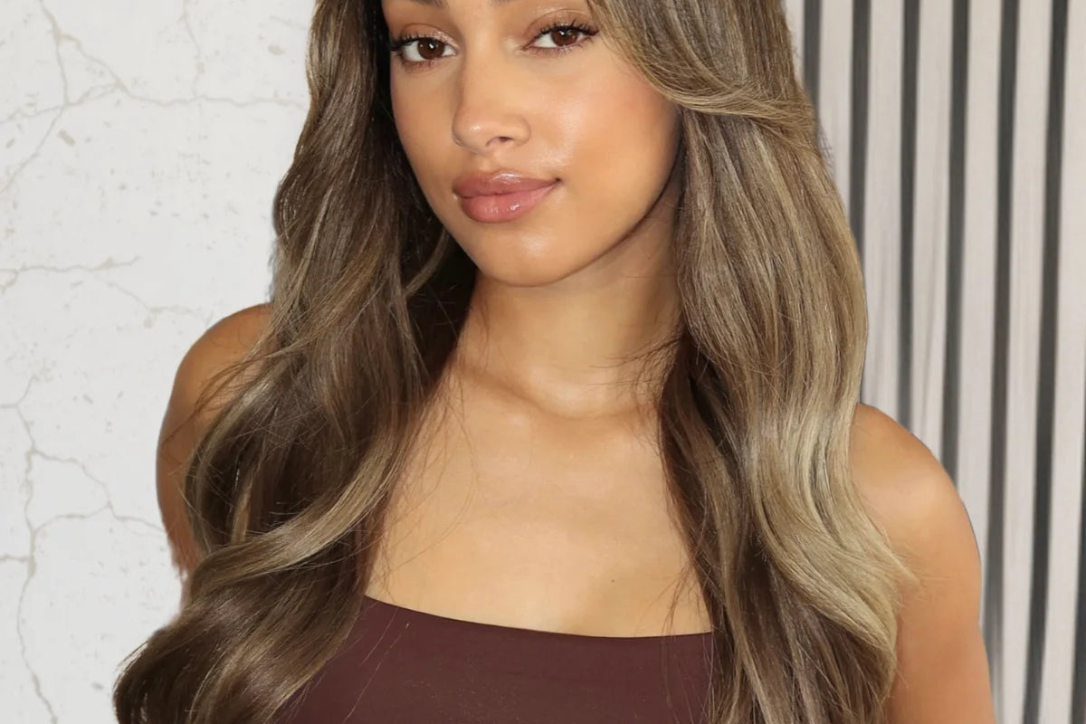 Catherine brown balayage ombre wig with bangs