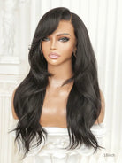 Long black hair wig with bangs and layered style