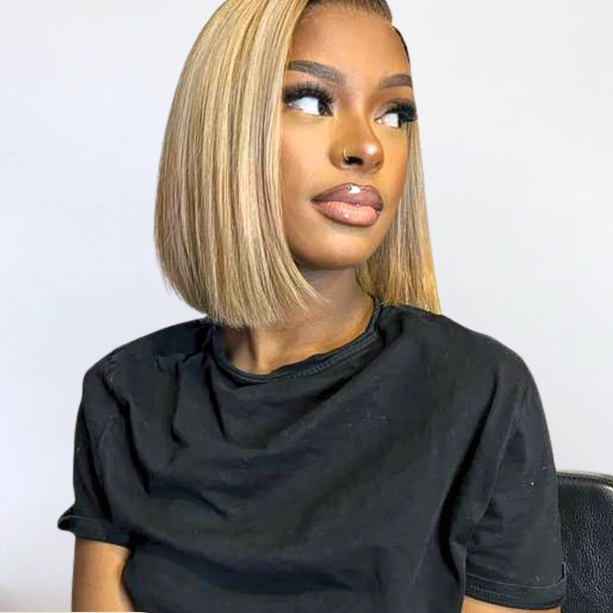 ?Tiffani 18”   Blonde & Dark Roots Wavy bob Wig? Wigs By Tiffani | Introducing the Guiltless European  main image 3