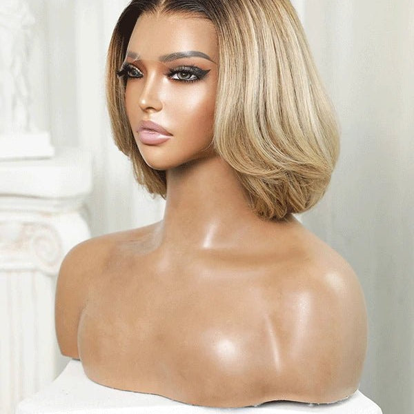 short bob wig with face-framing layers