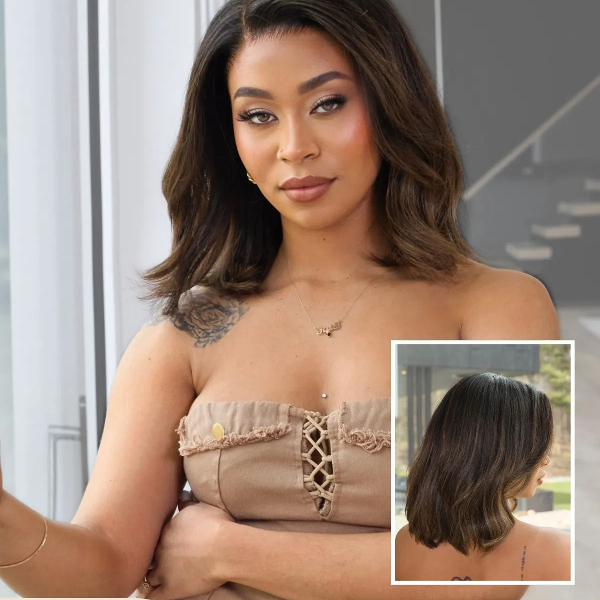 Montahna Short Bob Wig | Dark Brown Human Hair | Hairvivi