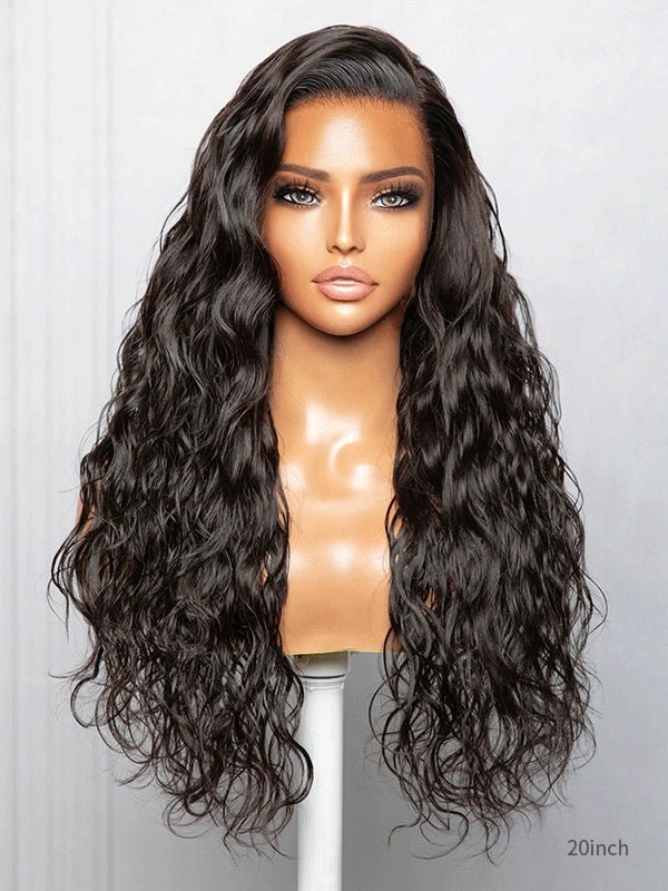 Ciara deep wave wig with natural lace front and pre-plucked hairline