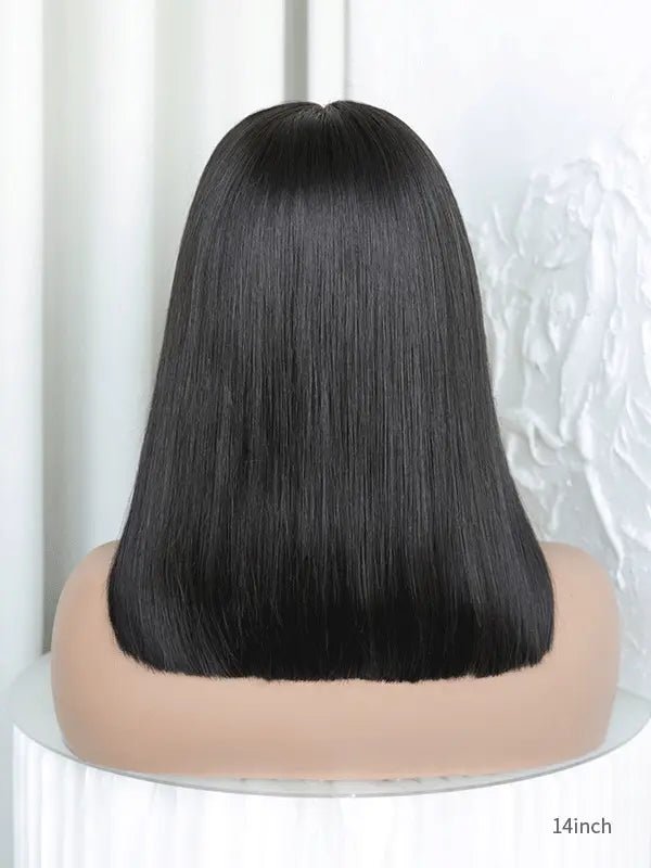 Bob human hair wig pre-bleached knots and versatile styling