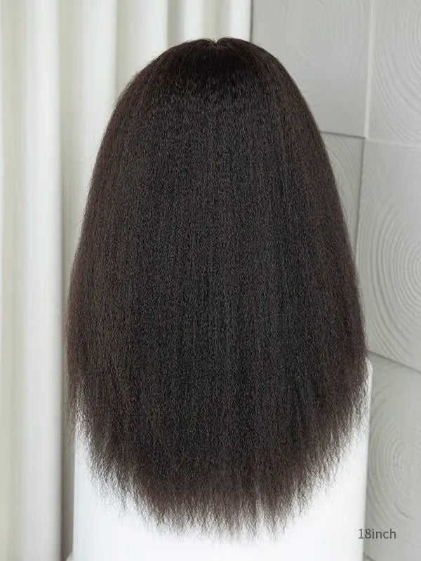 Kinky natural hair wigs that mimic real pressed hair