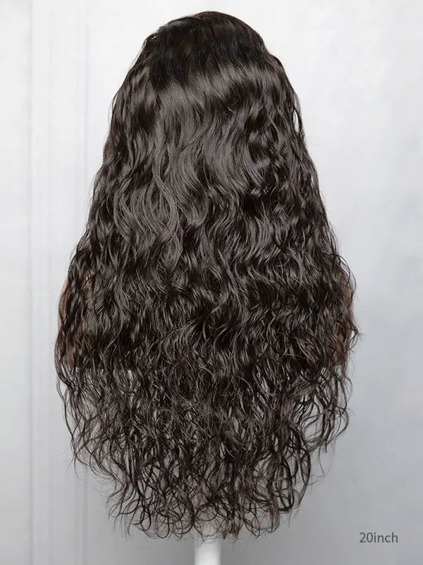 Body wave wig and water wave wig style with side part option