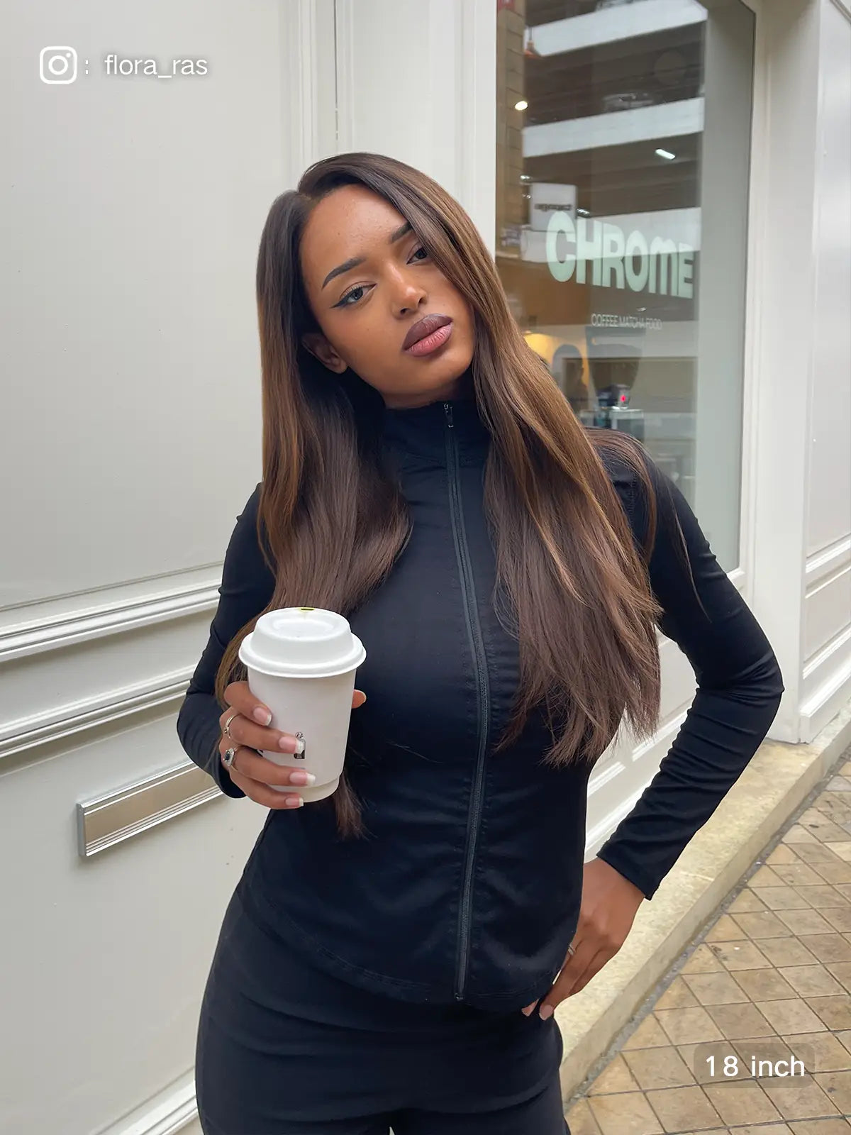 Georgia middle part lace wig in chocolate brown loose waves