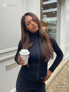 Georgia middle part lace wig in chocolate brown loose waves