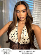 Georgia middle part lace wig in chocolate brown loose waves