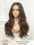 Georgia middle part lace wig in chocolate brown loose waves