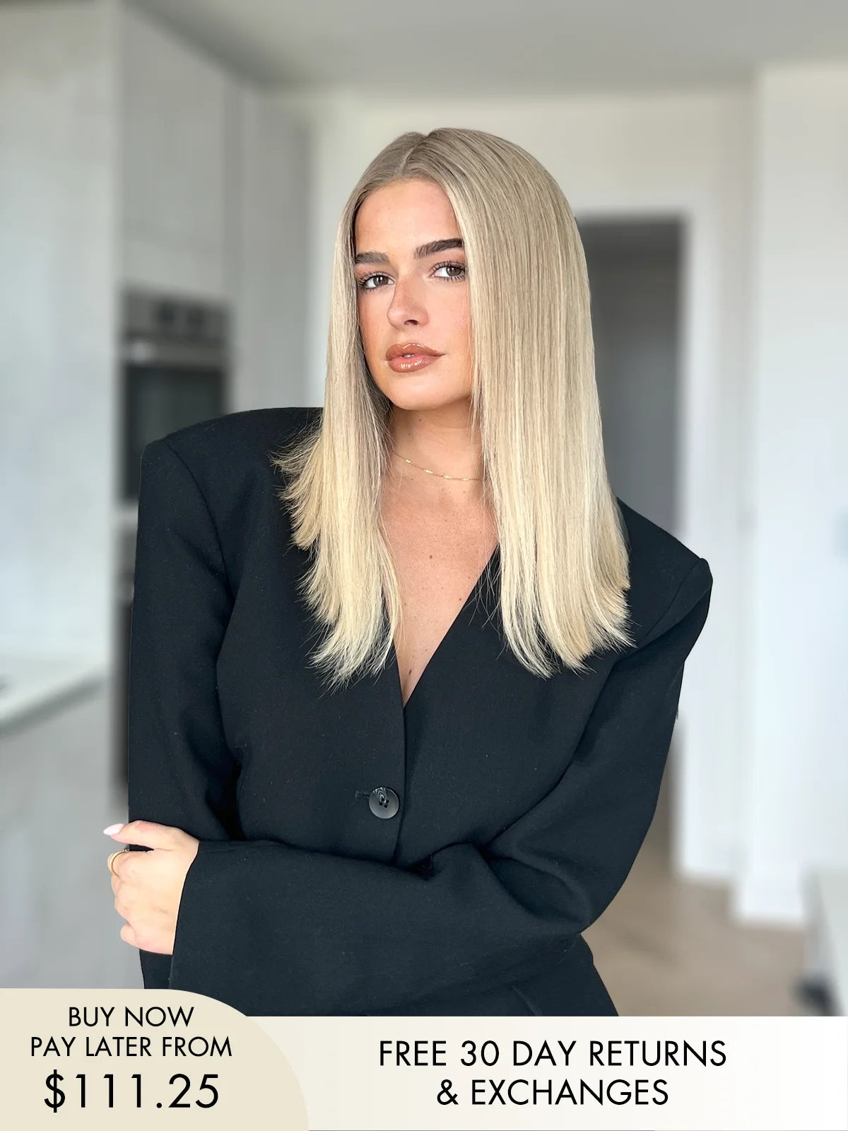 Ashley Blonde Human Hair Glueless Bob Wig  – 3 Styles