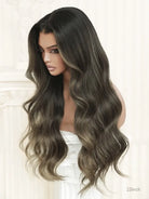Brown wavy wig with natural layered texture