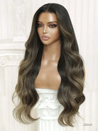 Brown wavy wig with natural layered texture