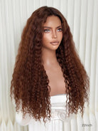 Glueless Lace Wig Dark Brown Red