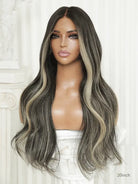 Wavy ash blonde wig human hair with dimensional tones