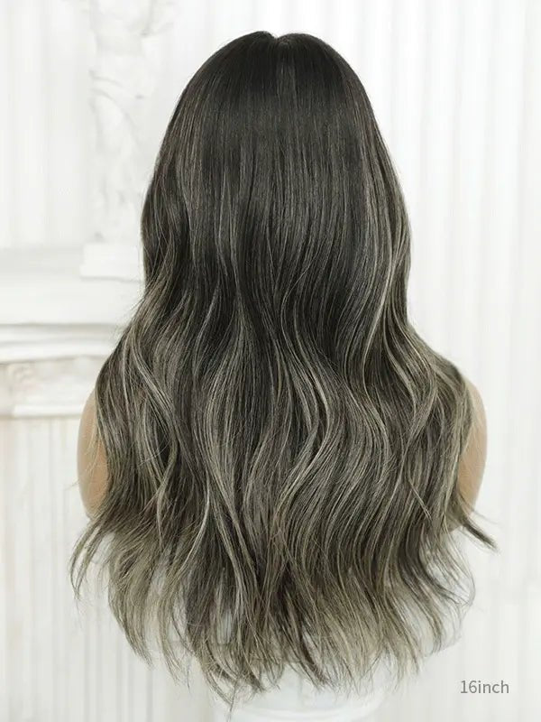 Natural ash blonde hair wig with voluminous layered waves